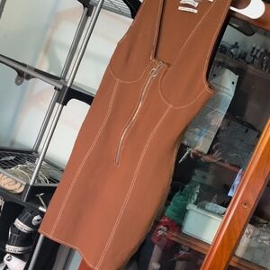 Urban Outfitters Brown Mini Dress with Zipper